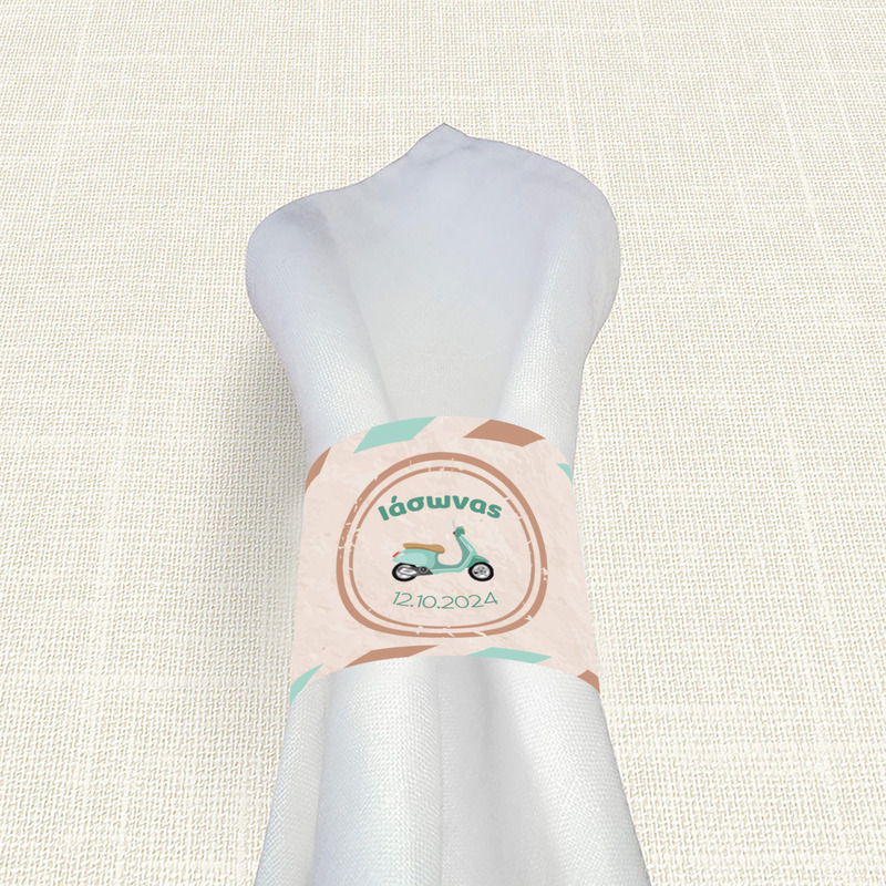 Δαχτυλίδι πετσέτας χάρτινο με όνομα Βέσπα