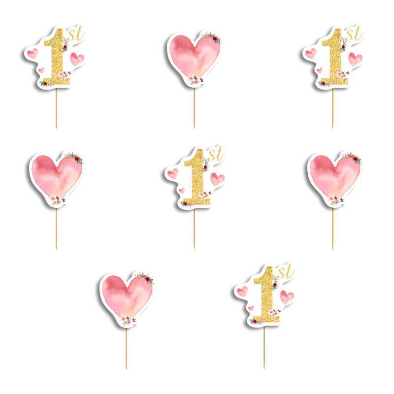 Οδοντογλυφίδες 1st Birthday Girl 5cm / 12τμχ