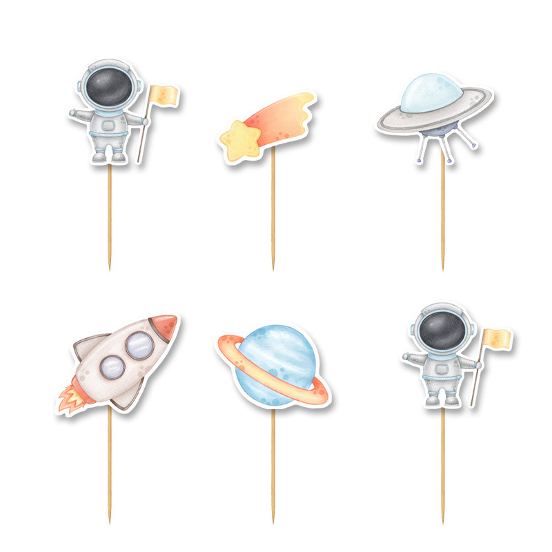 Cupcake toppers Αστροναύτης 10cm / 8τμχ