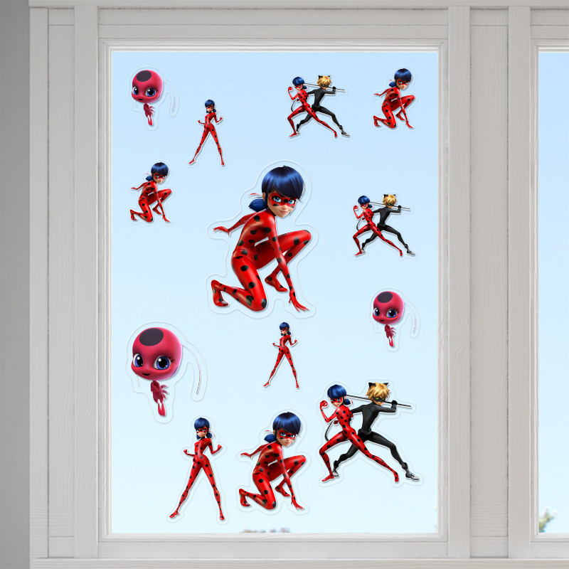 Αυτοκόλλητα τζαμιού Miraculous LadyBug /10 τμχ