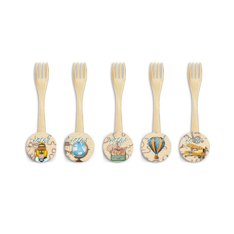 Ξύλινα Πιρουνάκια με όνομα Ταξίδια / 8τμχ