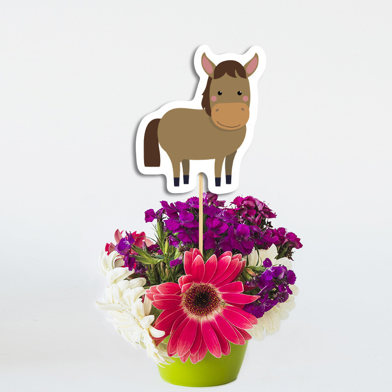 Διακοσμητικό Τοππερ Ζωάκια Φάρμας χάρτινο για το τραπέζι/ 20cm