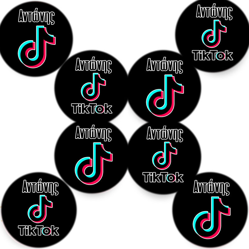 Στρογγυλά αυτοκόλλητα TikTok / 8 τμχ
