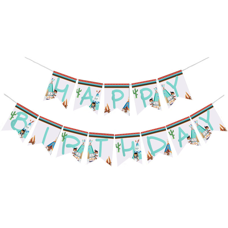 Γιρλάντα Γράμματα Ινδιάνος Happy Birthday