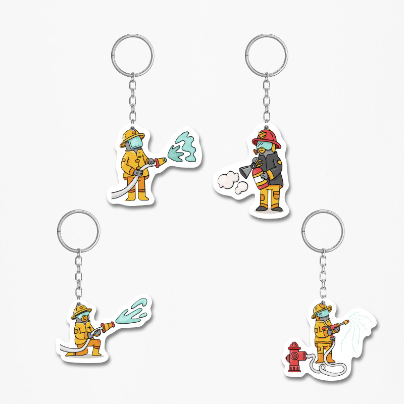 Ξύλινα Μπρελόκ Πυροσβεστική 5cm/ 4τμχ