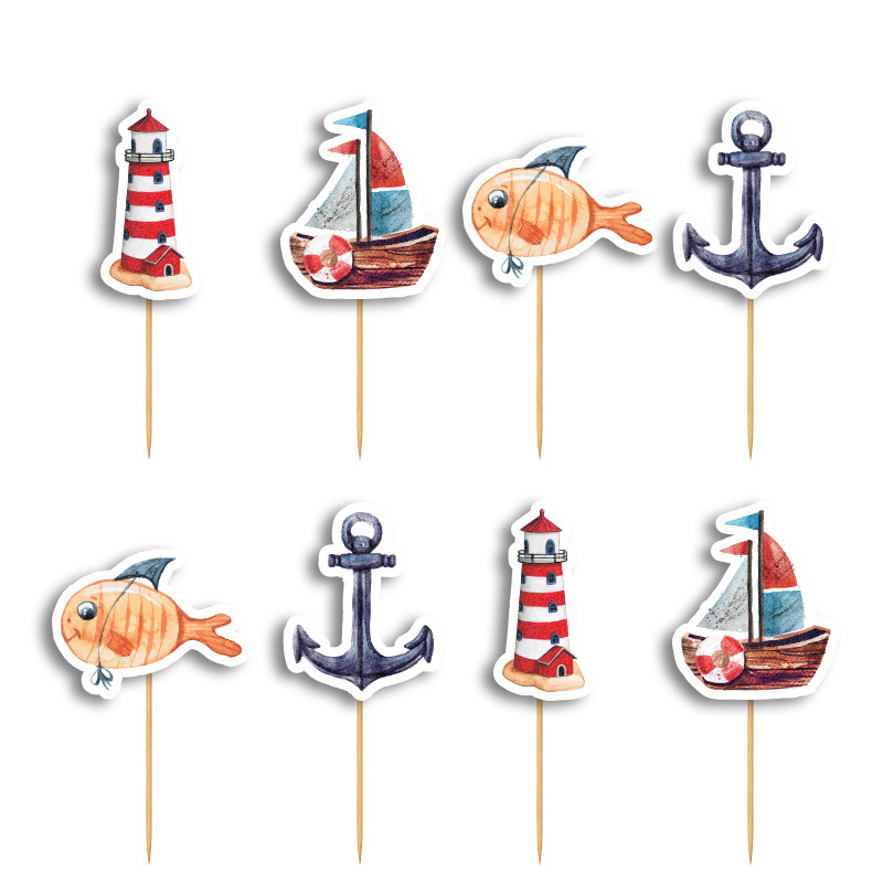 Cupcake toppers Ναυτικό 10cm / 8τμχ