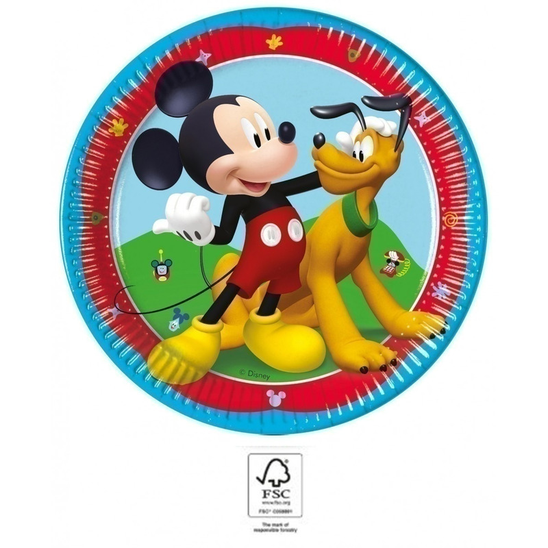 Χάρτινα πιάτα γλυκού Mickey & Pluto 20cm/8τεμ