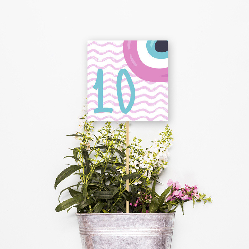 Αρίθμηση τραπεζιού Μάτι Κορίτσι τετράγωνο