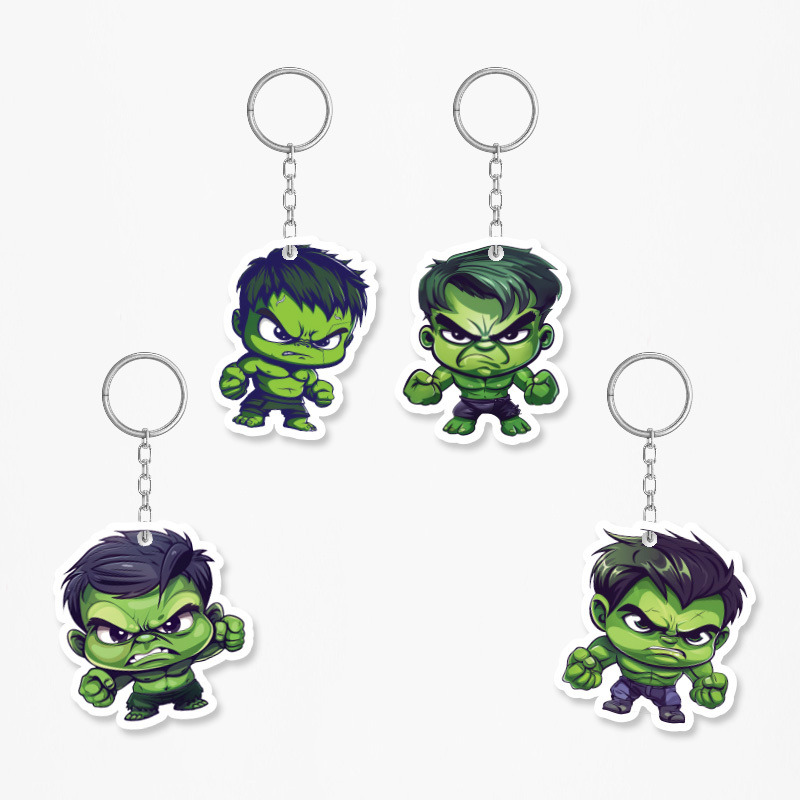 Ξύλινα Μπρελόκ Baby Hulk 5cm/ 4τμχ