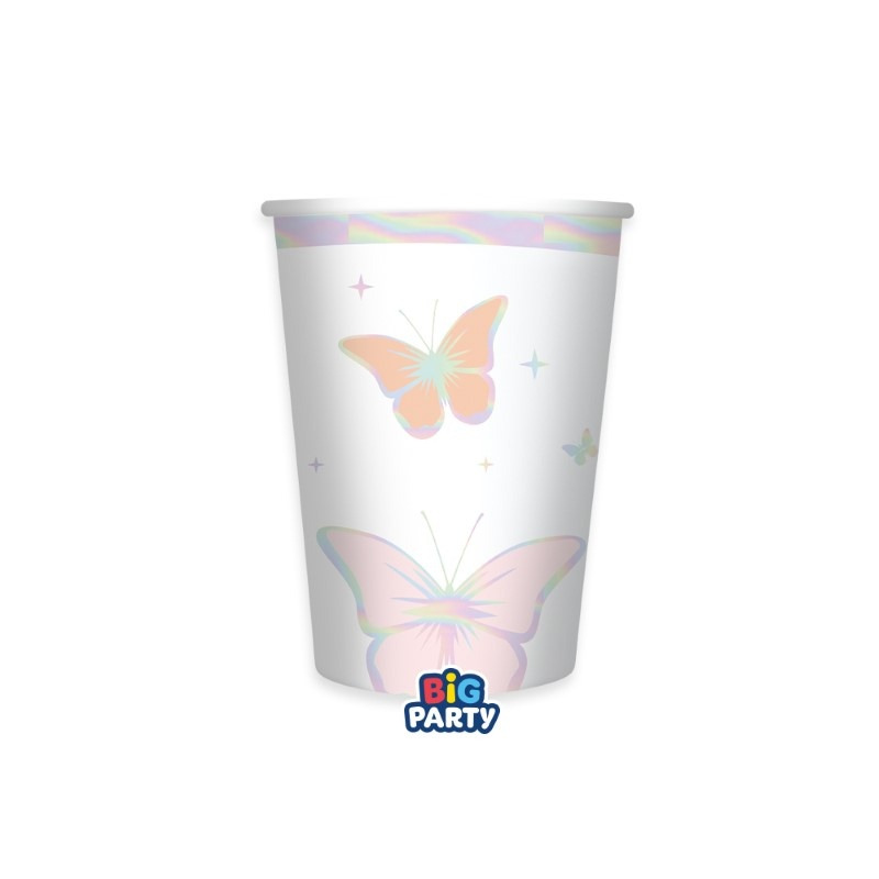 Ποτήρια Χάρτινα 250ml Πεταλούδες - Butterfly 6 τεμ
