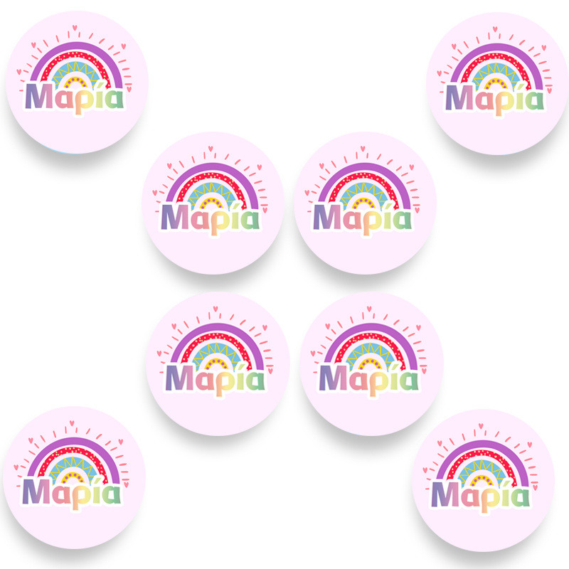 Στρογγυλά αυτοκόλλητα Rainbow retro/8 τμχ