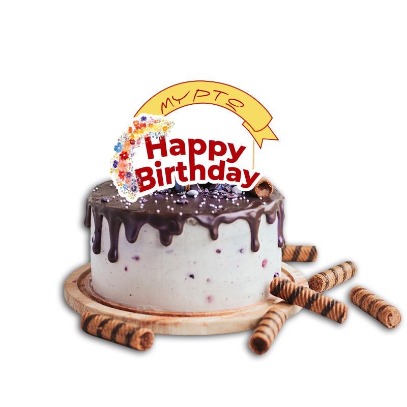 Topper Τούρτας Floral με όνομα