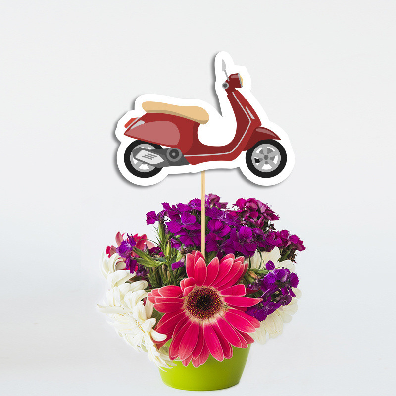 Διακοσμητικό Topper Βέσπα χάρτινο 20cm