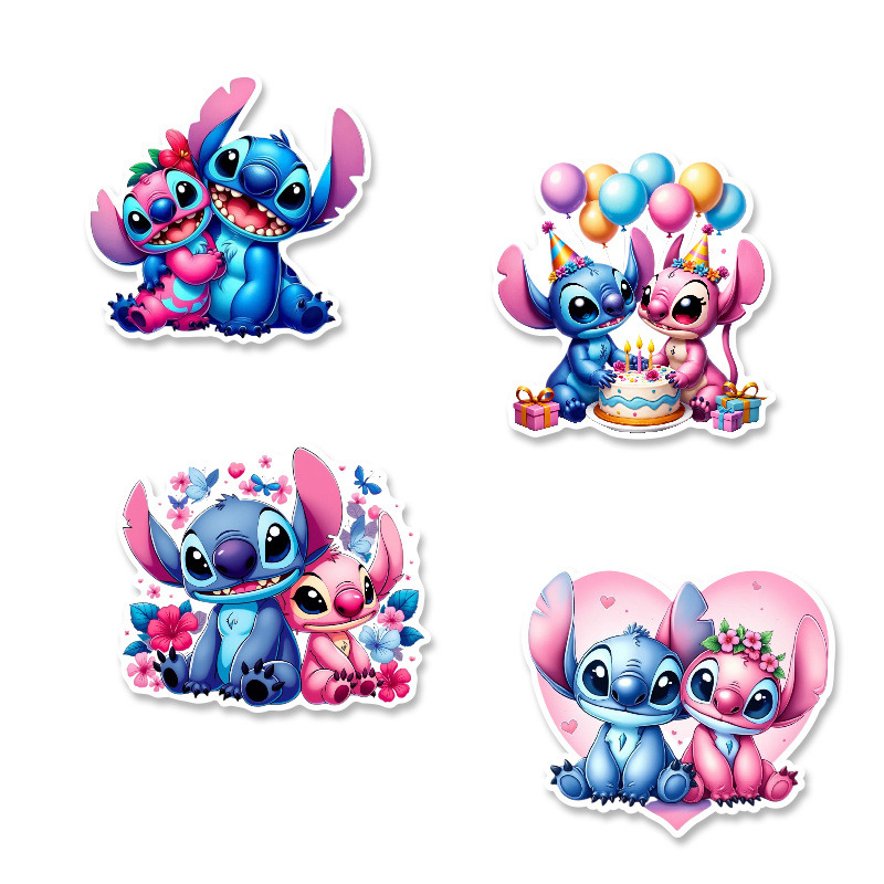 Αυτοκόλλητα Stitch & Angel 10cm / 8τμχ