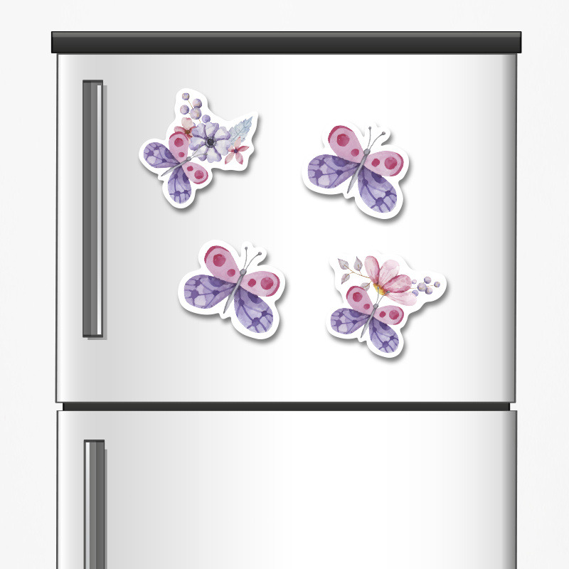 Ξύλινα μαγνητάκια Butterfly 5cm/ 4τμχ