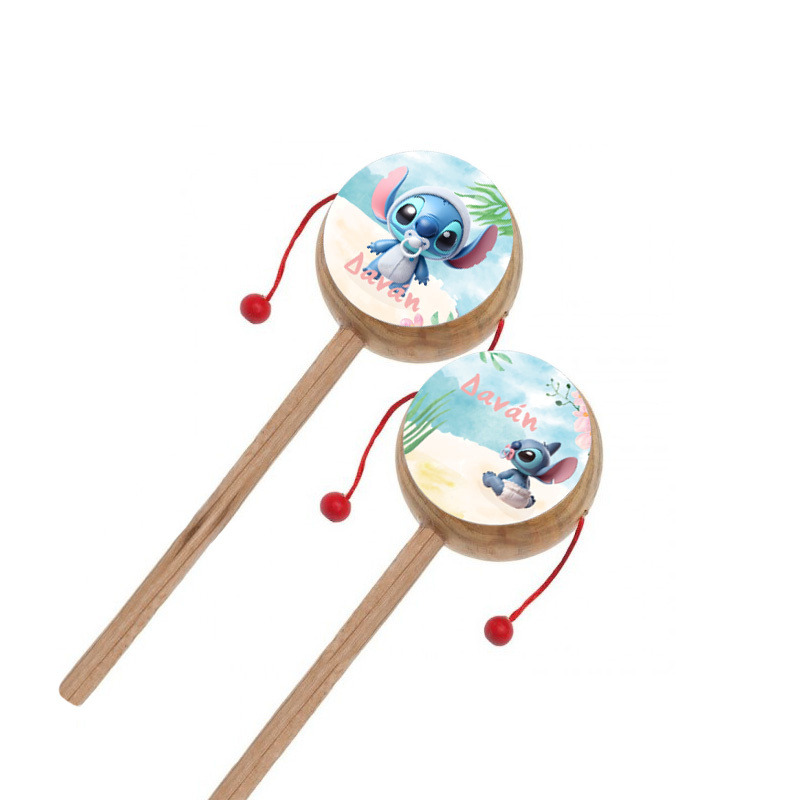 Ξύλινο Τυμπανάκι με όνομα Baby Stitch