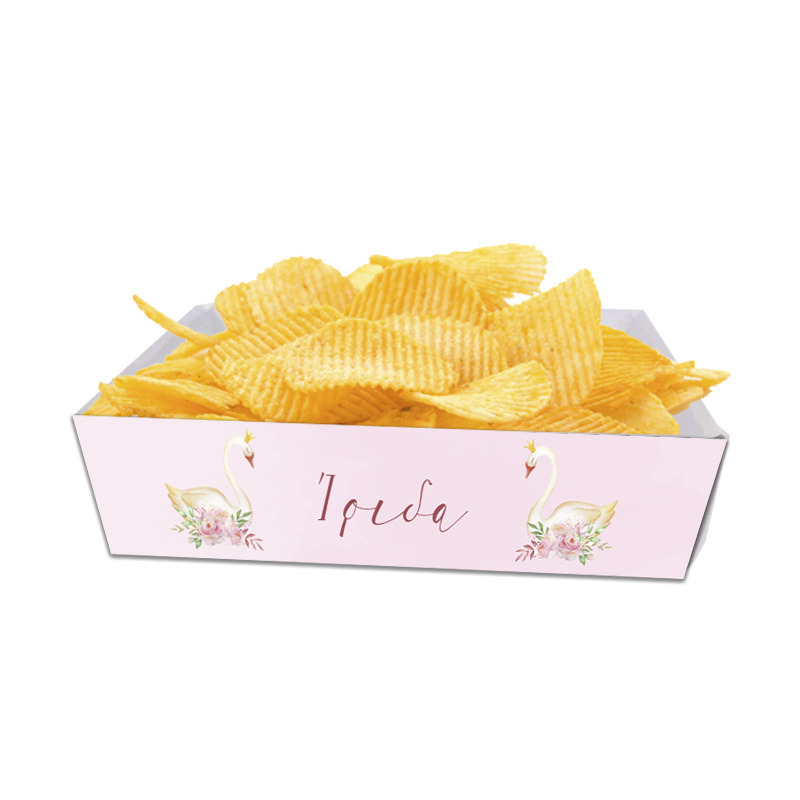 Κουτάκια για πατατάκια Κύκνος με όνομα 8τμχ/ 15cmx10cmx4cm