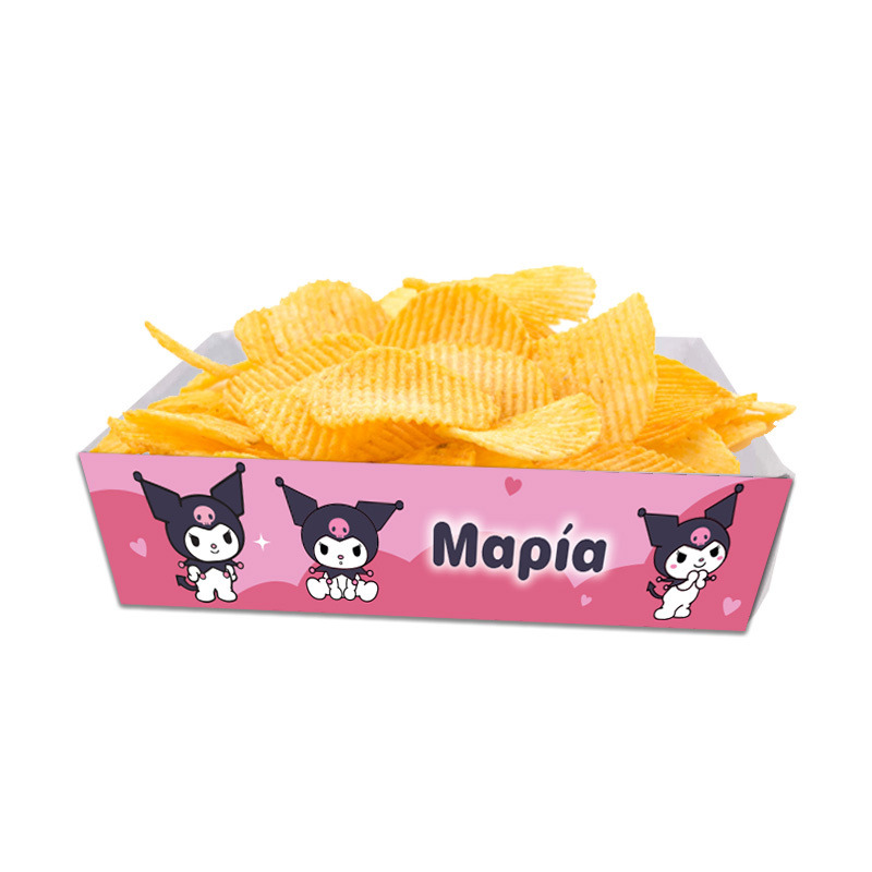 Κουτάκια για πατατάκια Kuromi με όνομα 8τμχ/ 15cmx10cmx4cm