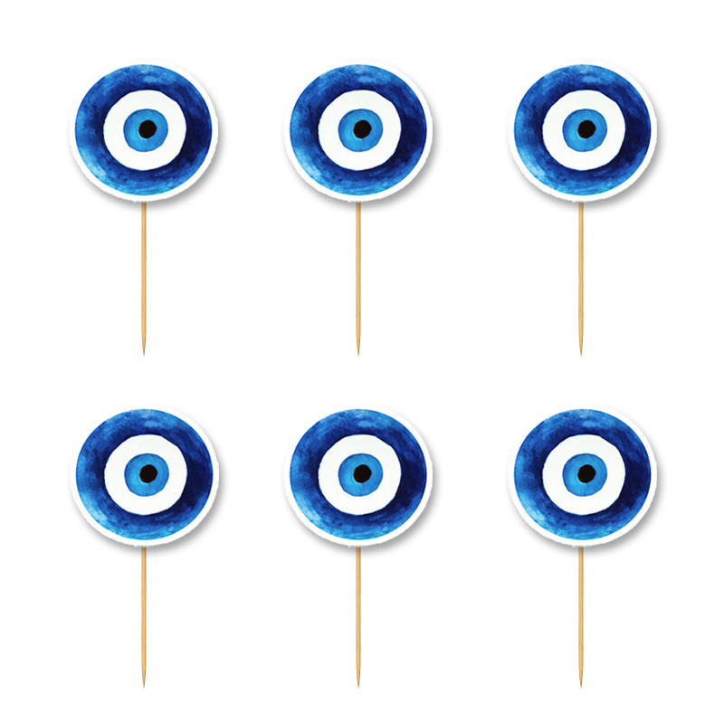 Cupcake toppers Μάτι Αγόρι 10cm / 8τμχ