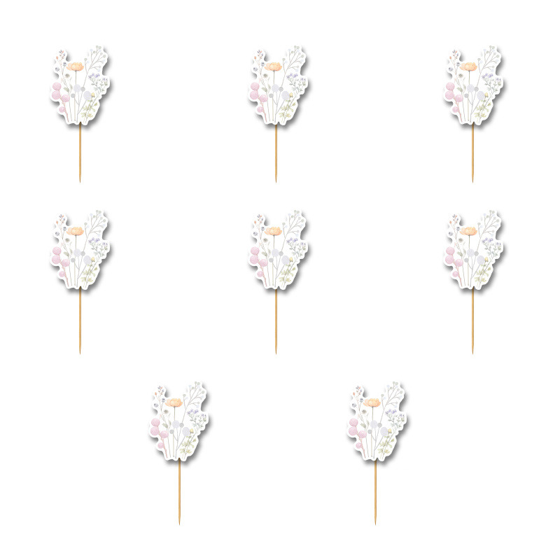 Οδοντογλυφίδες Floral Pastel 5cm / 12τμχ