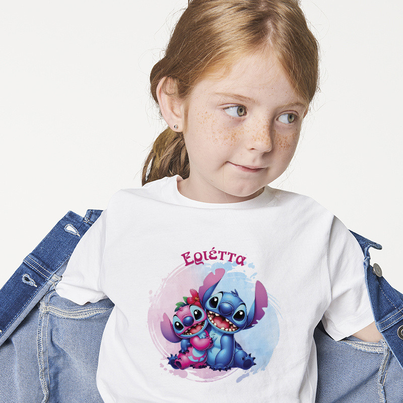 Παιδικό T-shirt Stitch & Angel για κορίτσι με όνομα