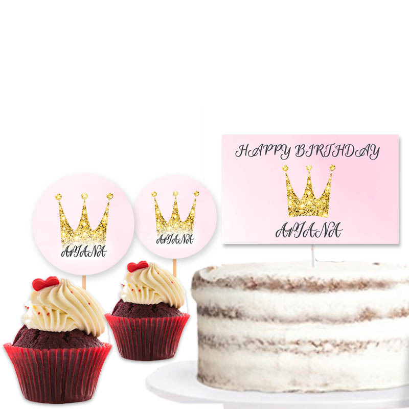 Διακόσμηση τούρτας Κορώνα & cupcake toppers