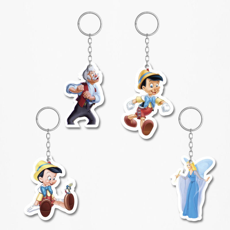 Ξύλινα Μπρελόκ Πινόκιο 5cm/ 4τμχ