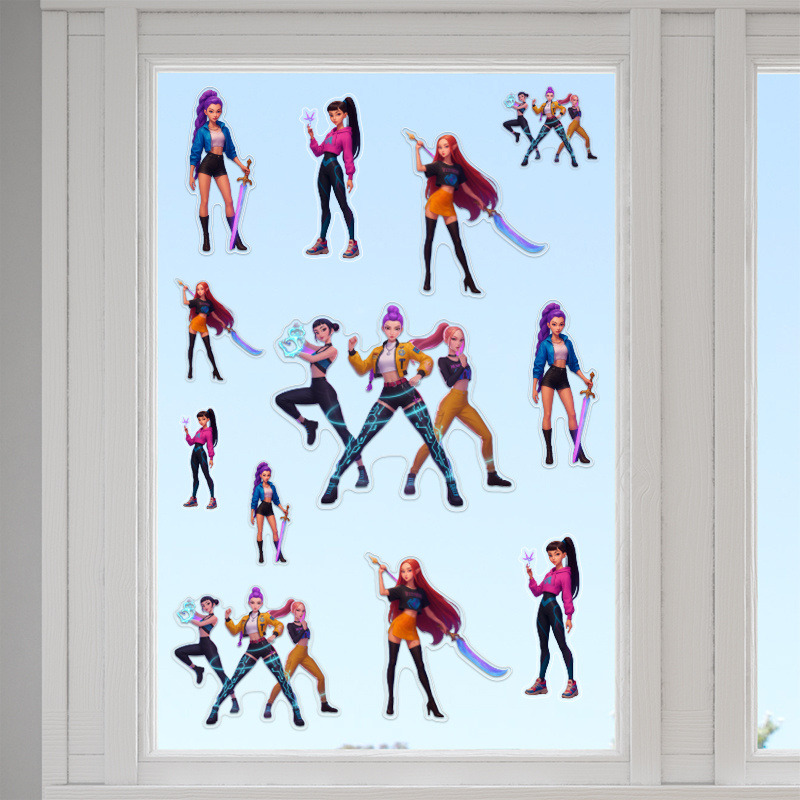 Αυτοκόλλητα τζαμιού K-Pop Demon Hunters /10 τμχ