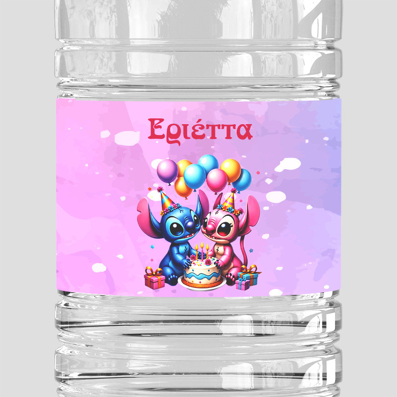 Ετικέτες νερού με όνομα Stitch & Angel / 8 τμχ