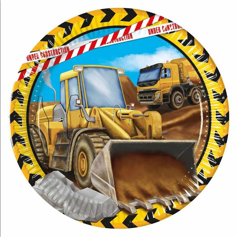 Χάρτινα πιάτα φαγητού Εργοτάξιο 23cm / 8τμχ