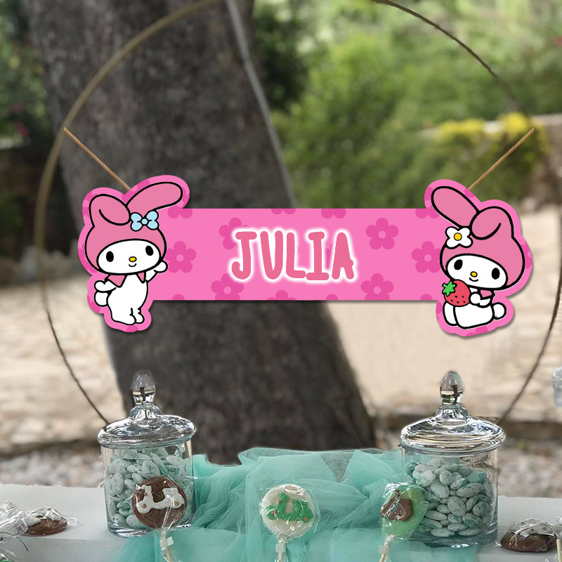 Ξύλινο διακοσμητικό My Melody με όνομα/ 35cm*15cm