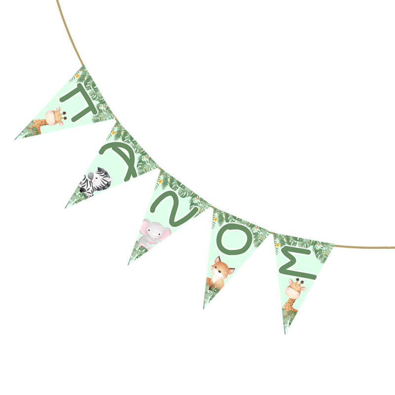 Σημαιάκια με όνομα Ζωάκια ζούγκλας τρίγωνα