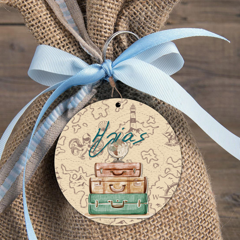 Ξύλινη φιγούρα για μπομπονιέρα Ταξίδια