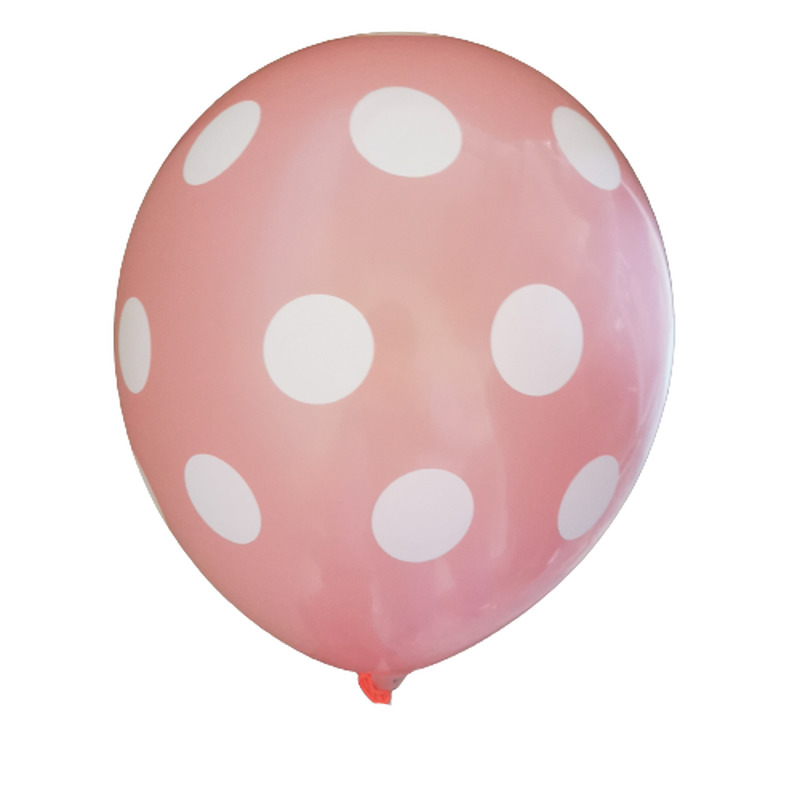 Μπαλόνια Pastel R100 Πουά Ροζ /25 τεμ