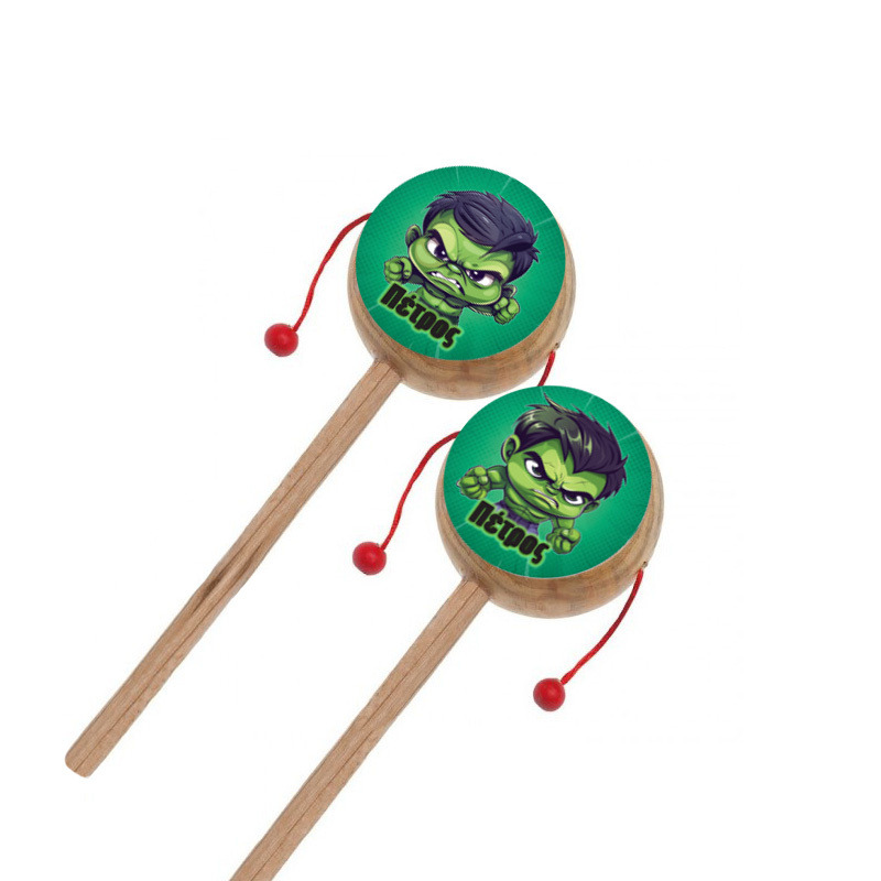 Ξύλινο Τυμπανάκι με όνομα Baby Hulk