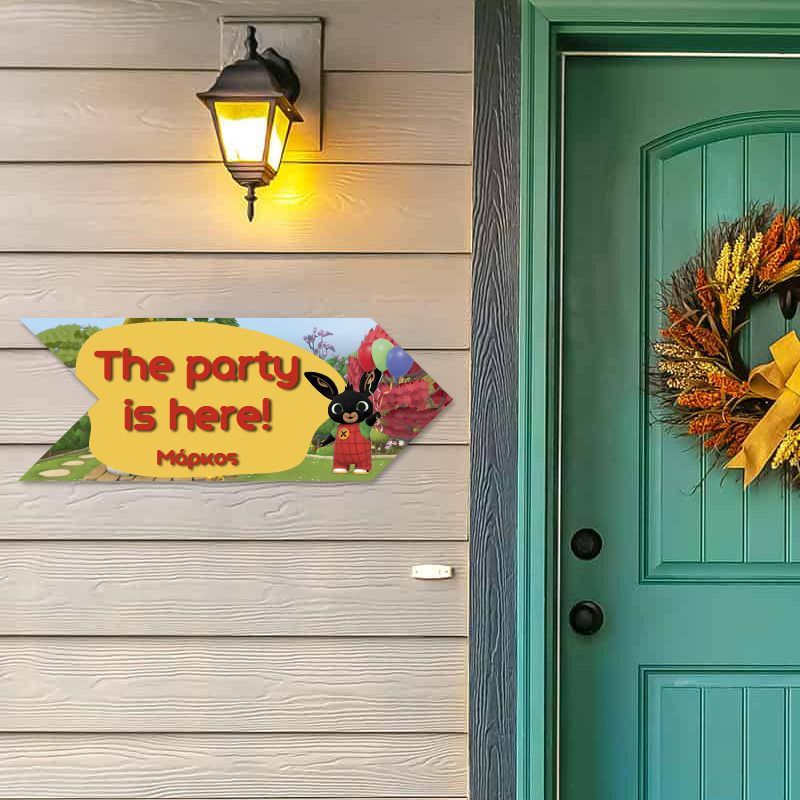 Ξύλινη Πινακίδα Bing με όνομα βελάκι/40cm*15cm