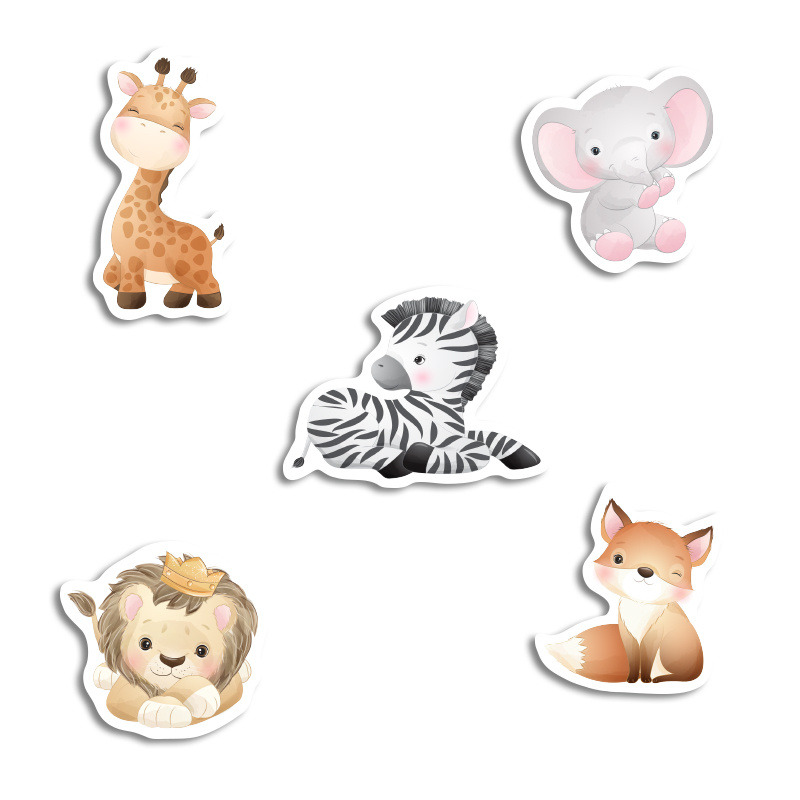 Αυτοκόλλητα Ζωάκια ζούγκλας 10cm / 8τμχ