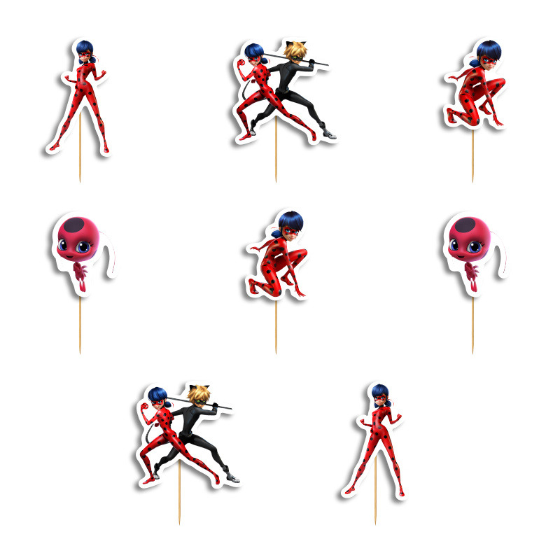 Οδοντογλυφίδες Miraculous LadyBug 5cm / 12τμχ