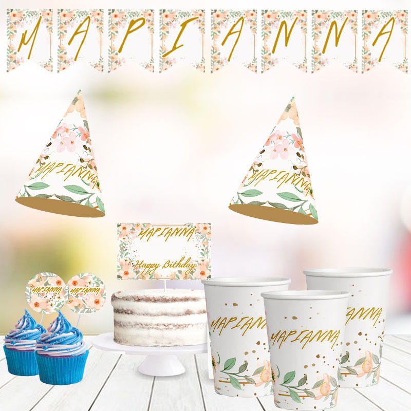 Σετ πάρτυ με όνομα Boho Birthday / 8 ατόμων