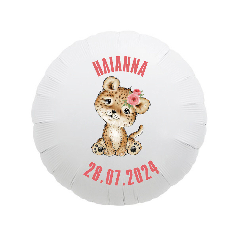 Μπαλόνι Φόιλ για Βάπτιση Ζωάκια Ζούγκλας Κορίτσι με όνομα/43cm