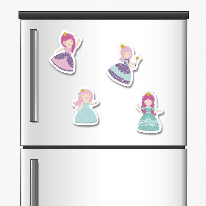 Ξύλινα μαγνητάκια Πριγκίπισσα 5cm/ 4τμχ