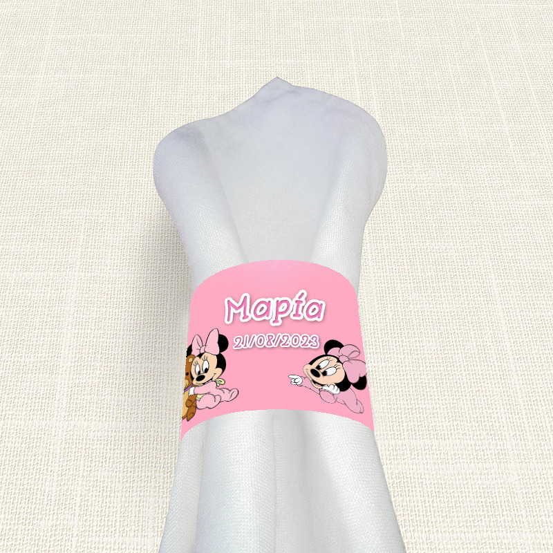 Δαχτυλίδι πετσέτας χάρτινο με όνομα Baby Minnie