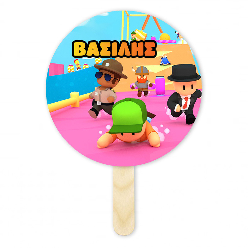 Βεντάλια Χάρτινη με όνομα Stumble Guys κύκλος