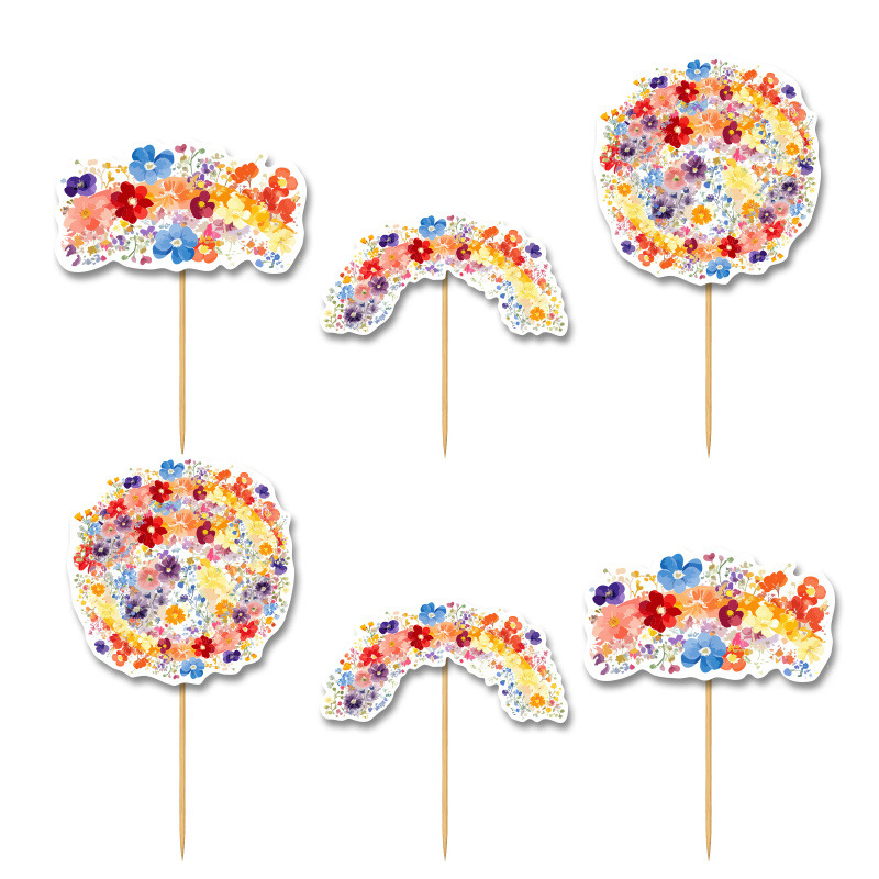 Cupcake toppers Floral 10cm / 8τμχ