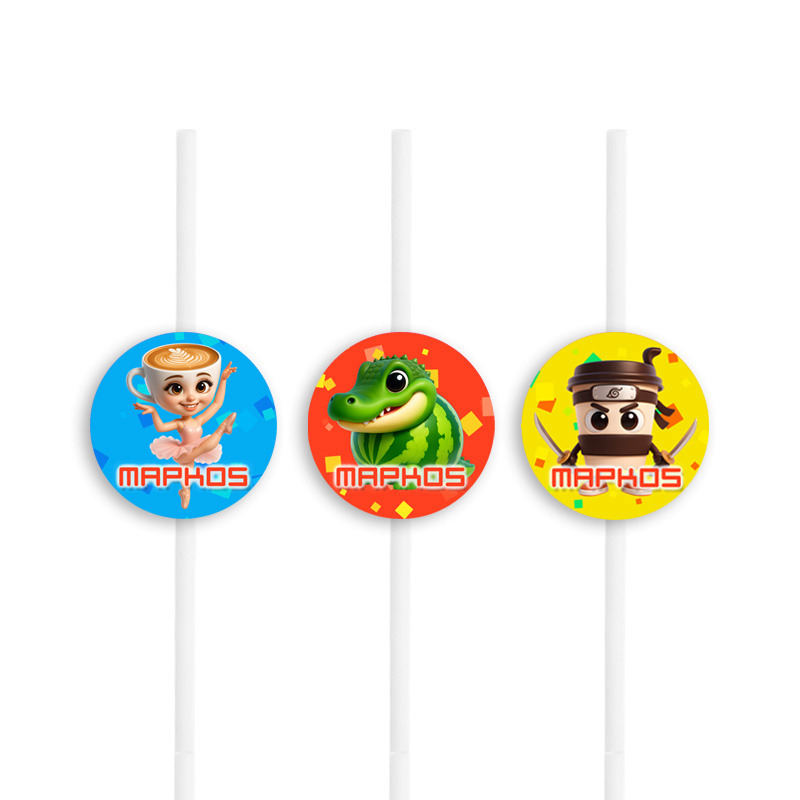 Χάρτινα καλαμάκια με όνομα 67 & Brainrot / 8τμχ