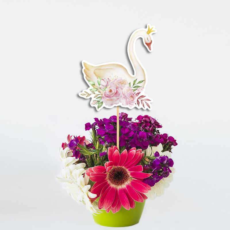 Διακοσμητικό Τοππερ Κύκνος χάρτινο για το τραπέζι/ 20cm