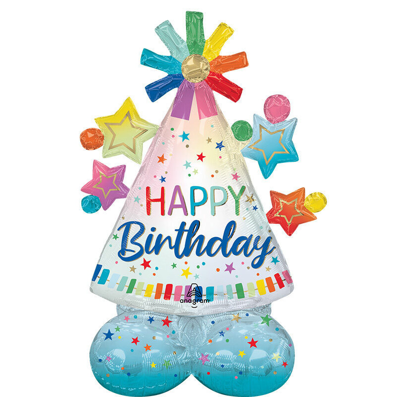 Μπαλόνι Φοιλ AirLoonz Party Hat / 73 x 73 εκ - Happy Birthday