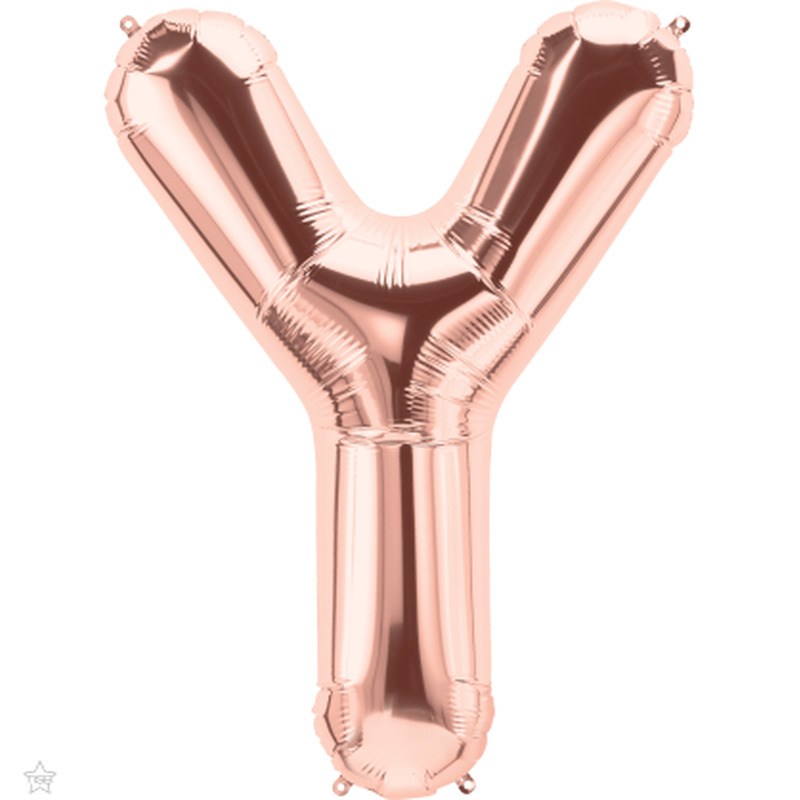 Μπαλόνι Φοιλ Γράμμα  Y  Ροζ Χρυσό 34/ 86εκ