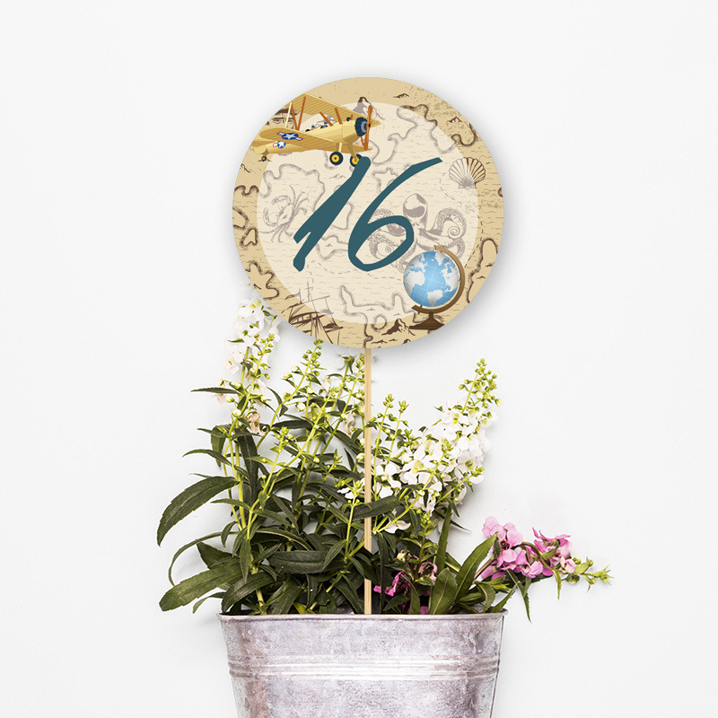 Αρίθμηση τραπεζιού Ταξίδια κύκλος 13cm