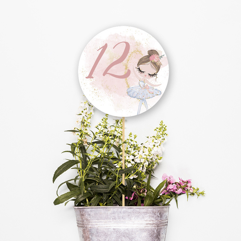 Αρίθμηση τραπεζιού Μπαλαρίνα Pastel κύκλος 13cm